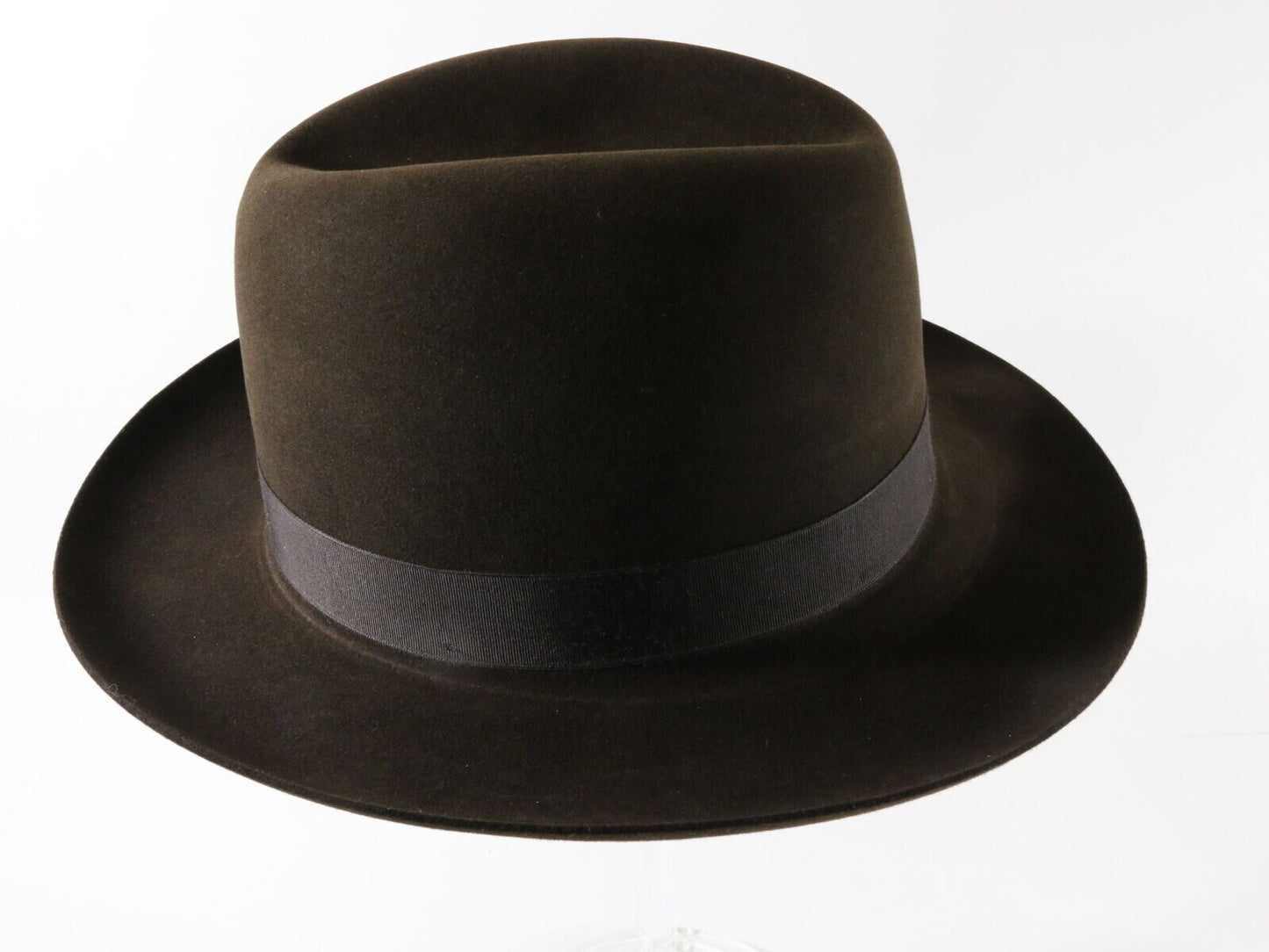 Vintage Royal Biltmore Homburg Black Oak Felt 54 6 3/4 Top Hatters