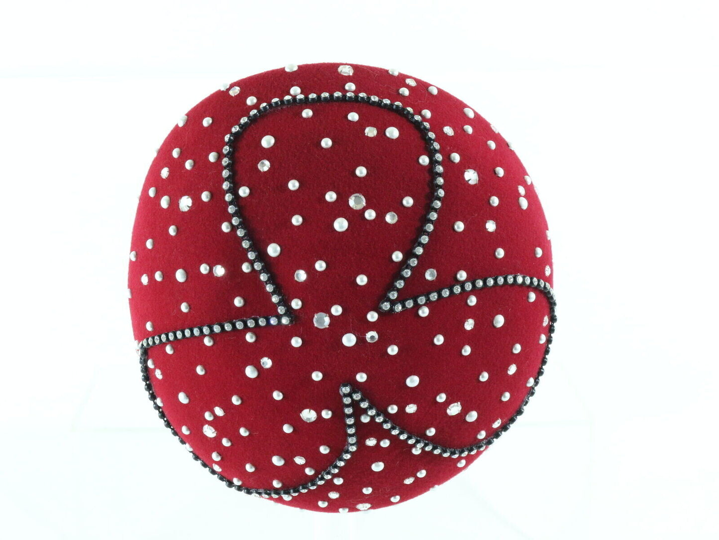 Mr John Classic Excello Ladies Pillbox Hat Red Wool Felt 6 7/8 55cm