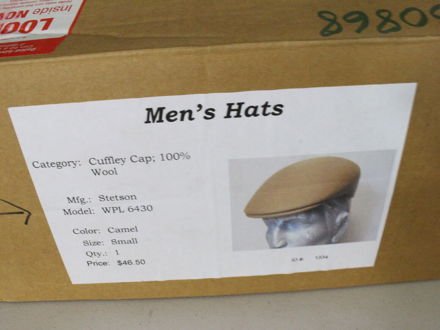 Stetson Cuffley Cap Mens Tan Wool Ivy Cap Small