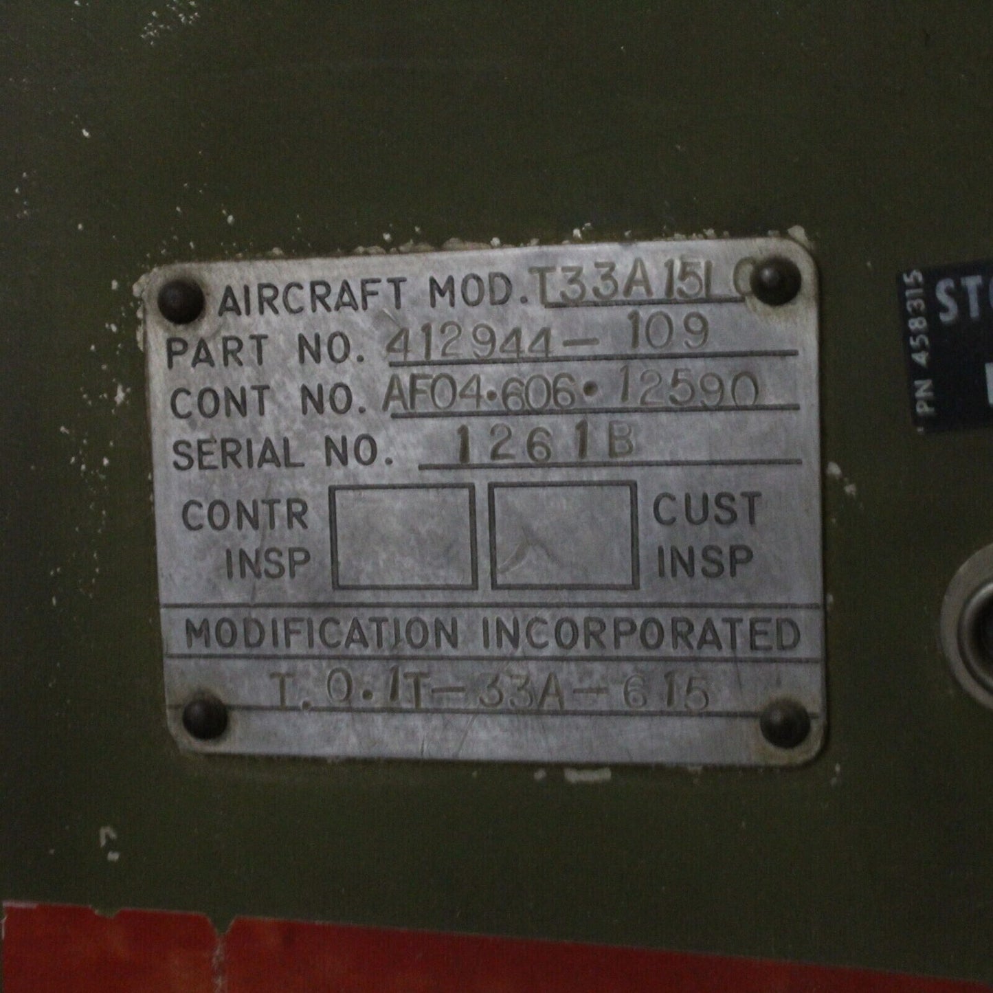 T-33 Shooting Star Jet Ejection Ejector Seat Original 1950s Era Green