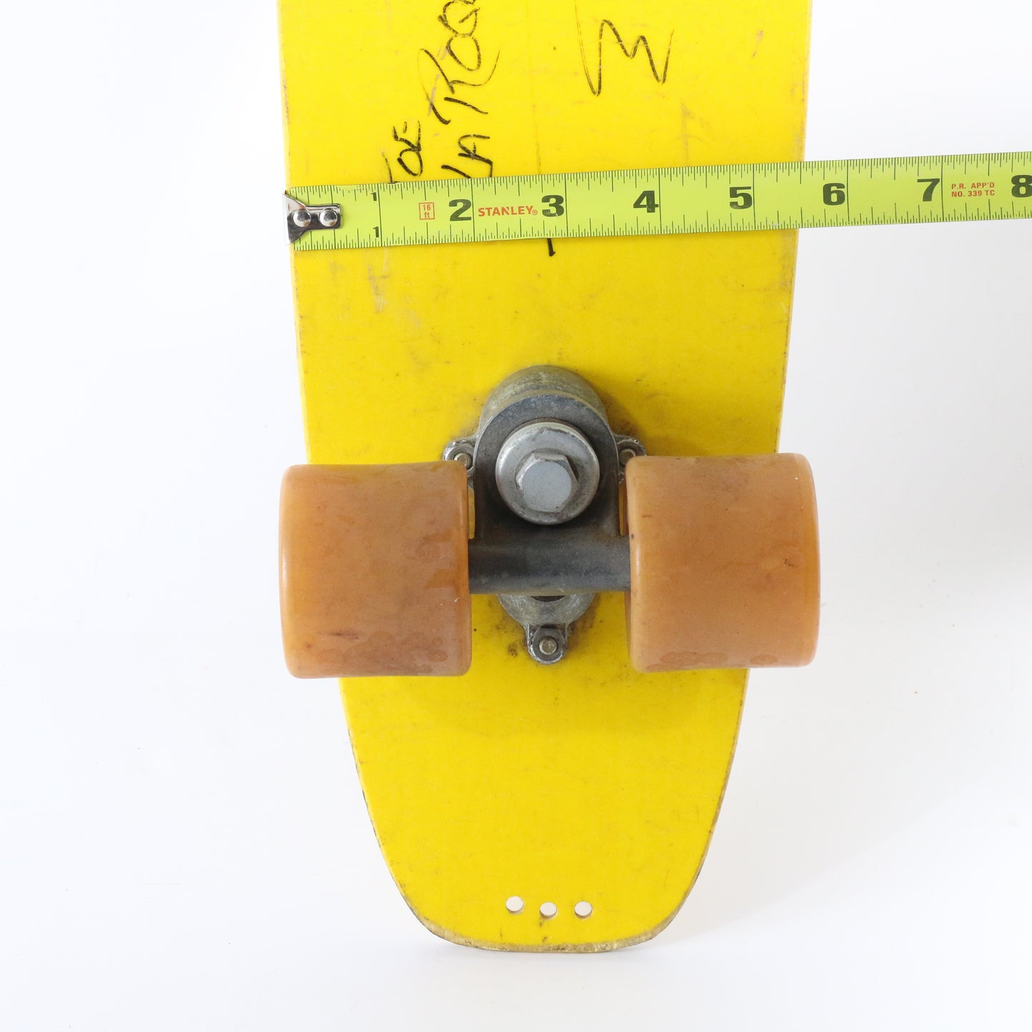 Sidewinder Snake Yellow Vintage Skateboard Deck 24" W/ Wheels