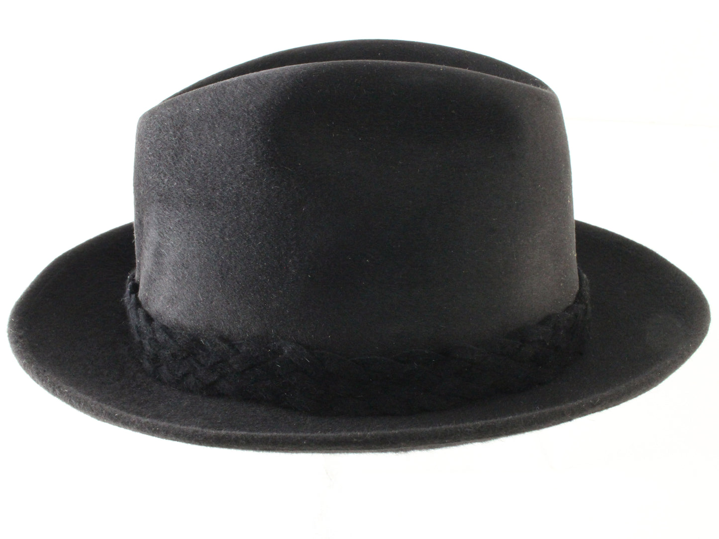 Biltmore Eleganza Raleigh Mens Classic Black Felt Fedora w/ Band 6 5/8 53cm