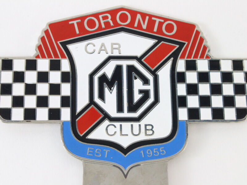 MG Car Club Toronto Est 1955 4.75" Metal Emblem Badge