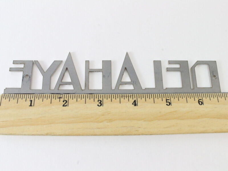 Delahaye Automobile Script 6.75" Metal Emblem Badge