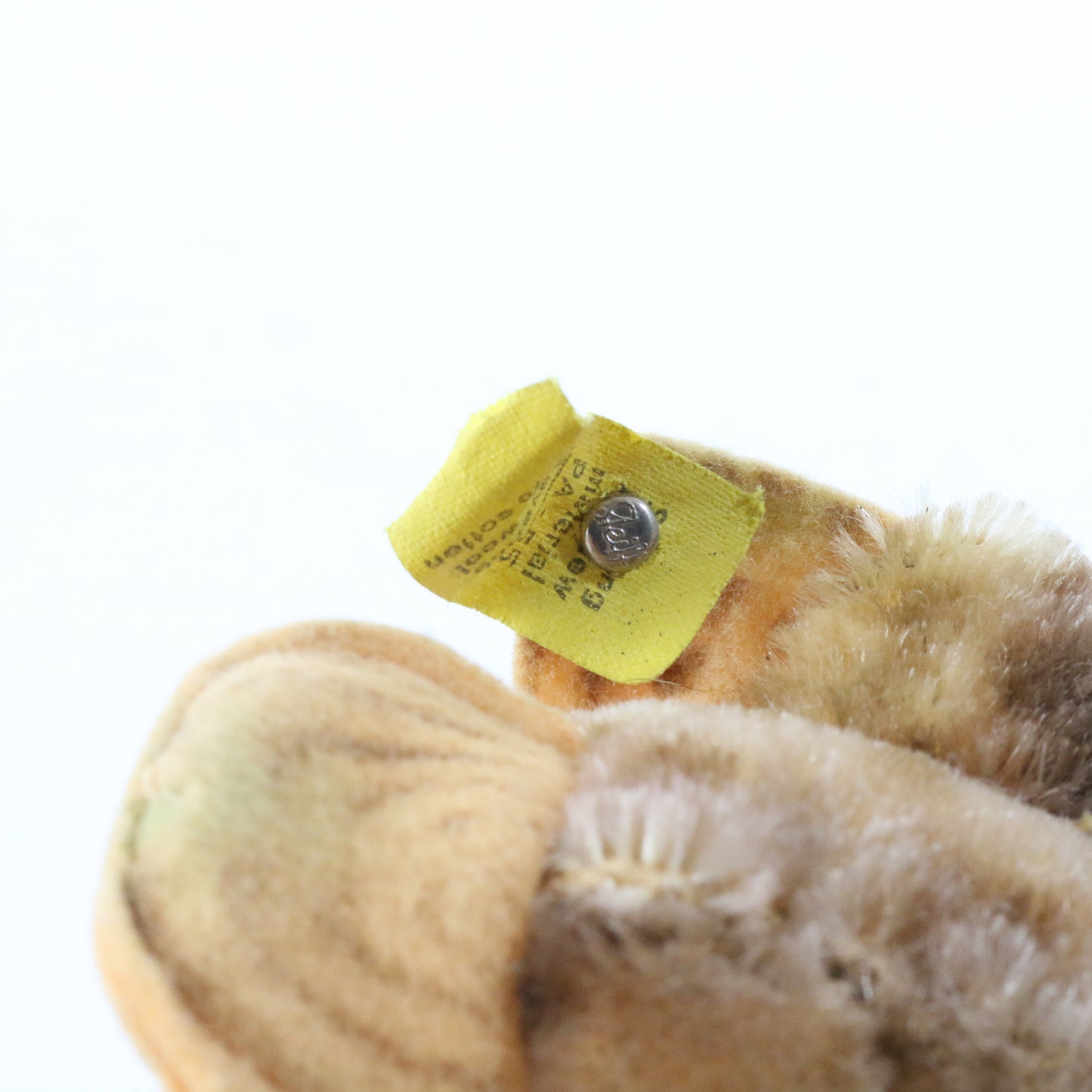 Vintage 4" Steiff Wittie Owl 1950s-60s Wool 4310 Green Eyes Germany