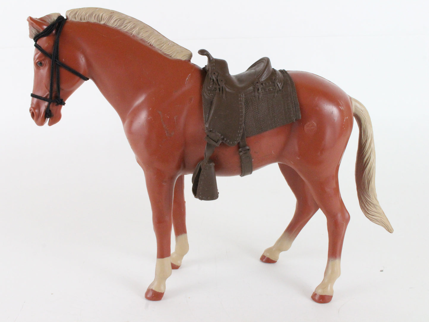 Vintage Louis Marx Johnny West Horse Sorrel Pancho W/ Saddle