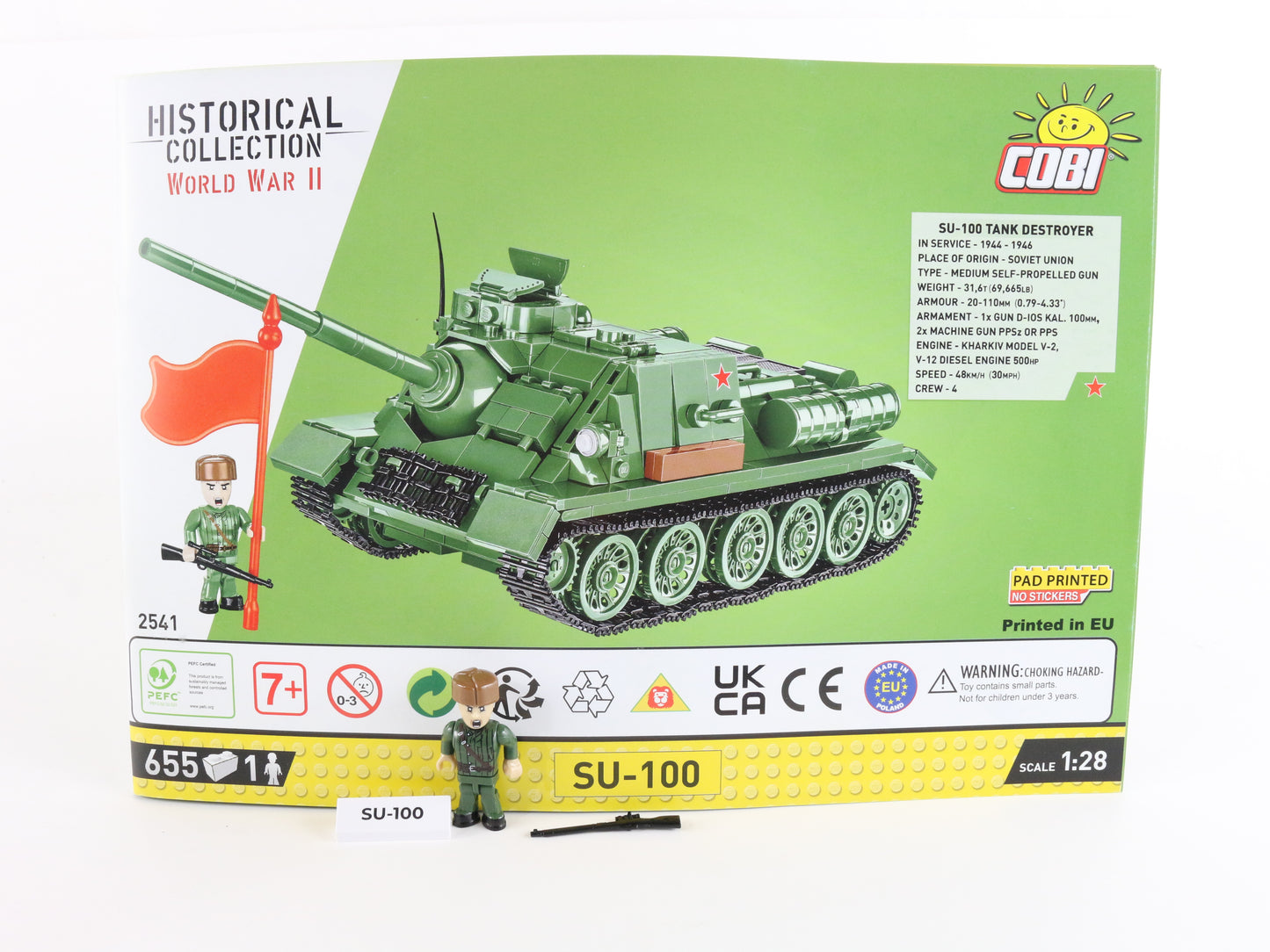 SU-100 Tank Destroyer Russian Military Armor Historical Collection WW2 COBI 1:28