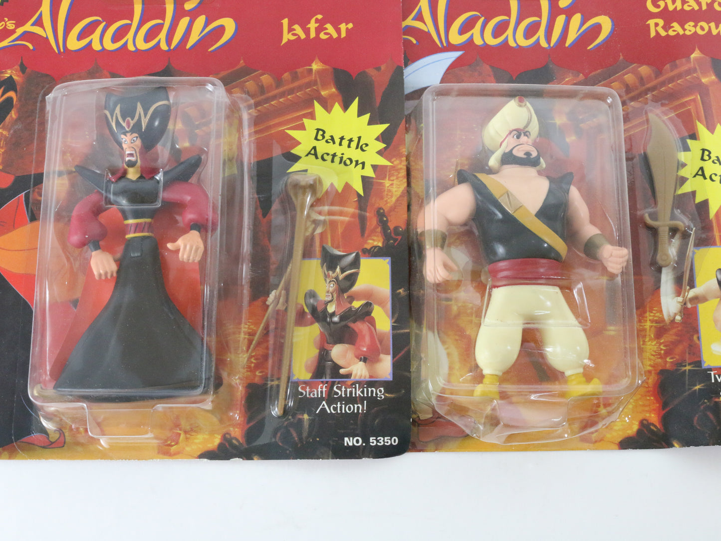 Lot Of 2 JAFAR & Palace Guard Rasoul Aladdin Disney Mattel 5350 Action Figures
