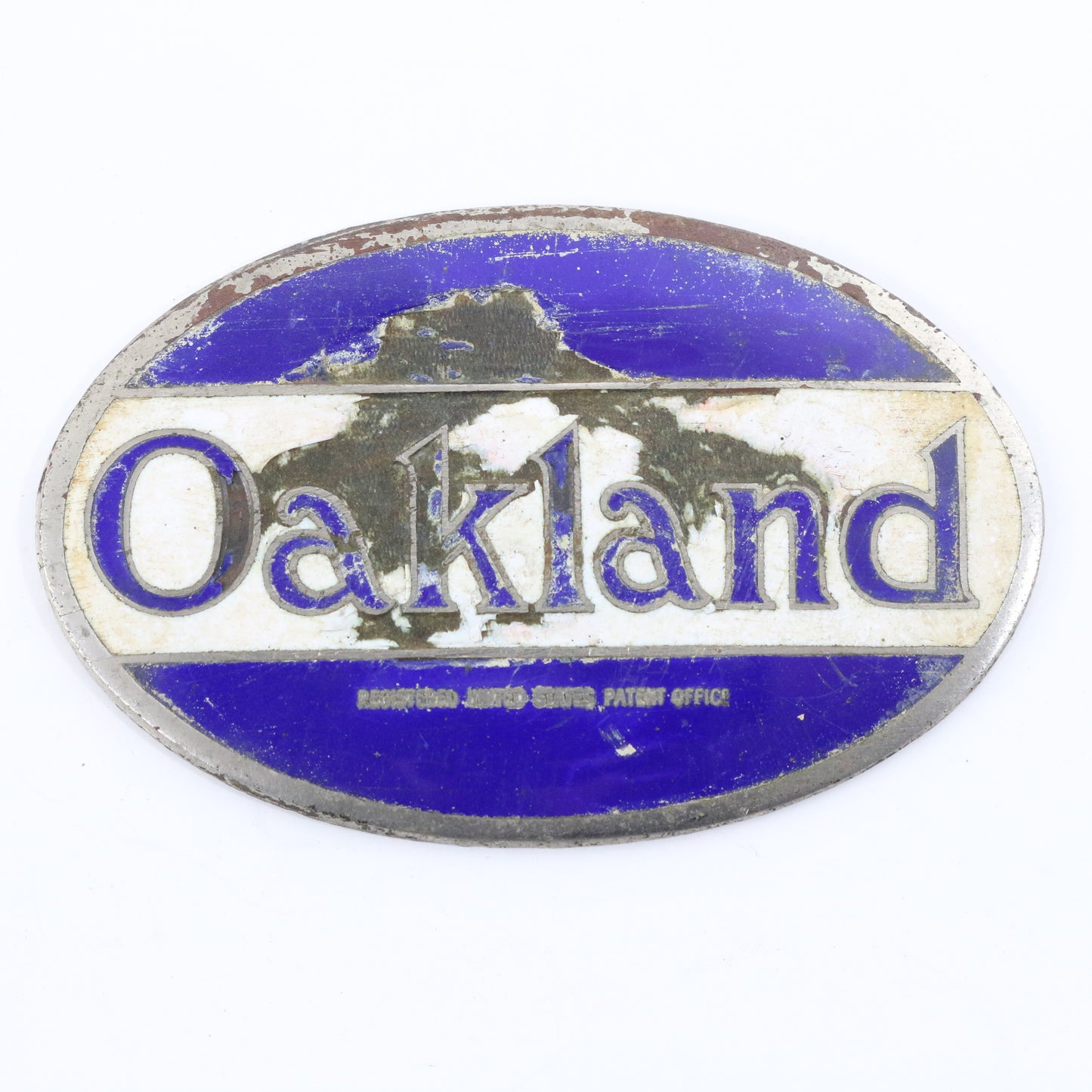 Oakland USA ANTIQUE Metal Automobile Emblem Badge