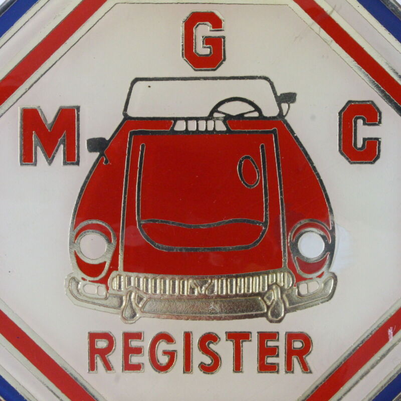 Vintage MGC Register 3.5" Metal Emblem Badge Octagon Shape