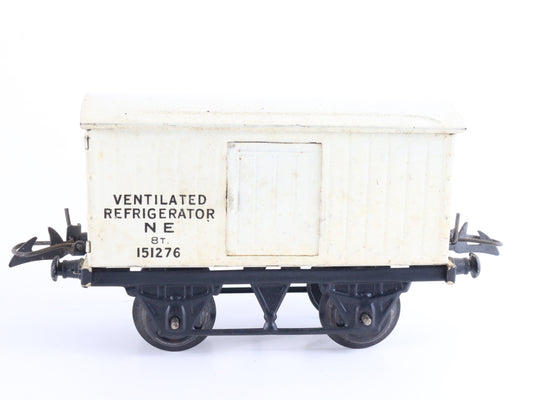 White Ventilated Refrigerator Car 151276 Hornby Meccano O Vintage Train rare insulated wagon for perishables