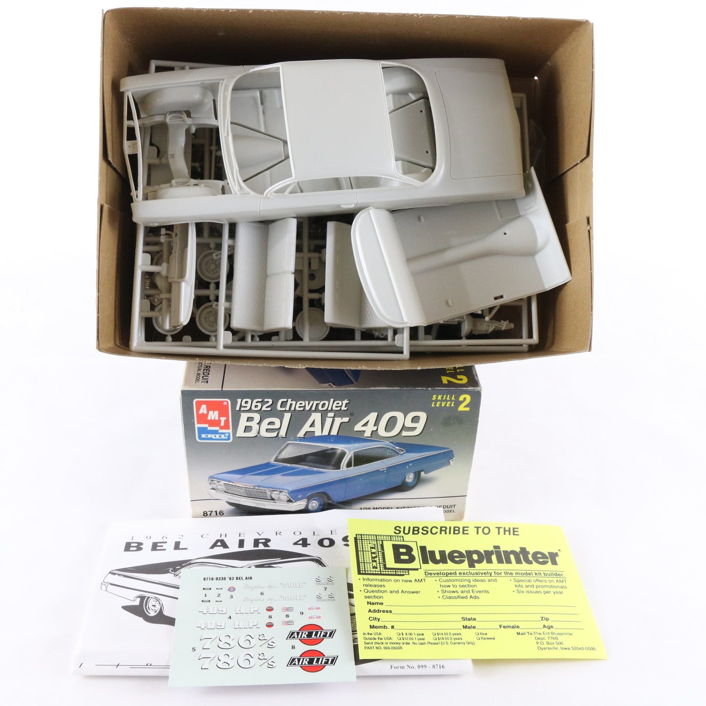 1962 Chevrolet Bel Air 409 AMT ERTL 1:25 Plastic Model Car Kit 8716