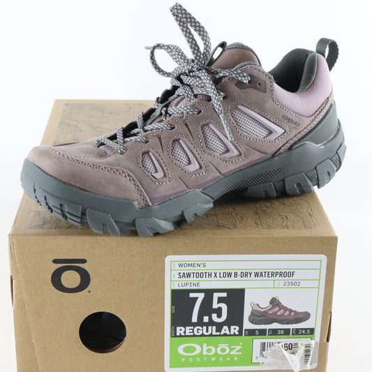 Oboz Sawtooth X Low B-dry Womens Lupine Waterproof Hiking Boots Size 7.5 USA