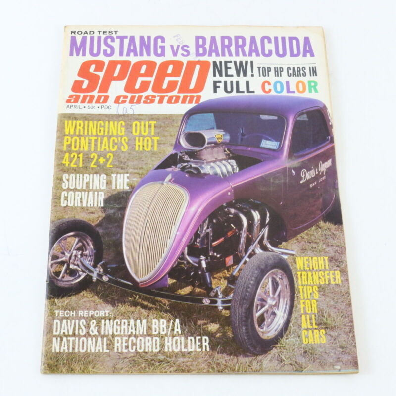 Speed & Custom Mustang Vs Barracuda Road Test April 1965