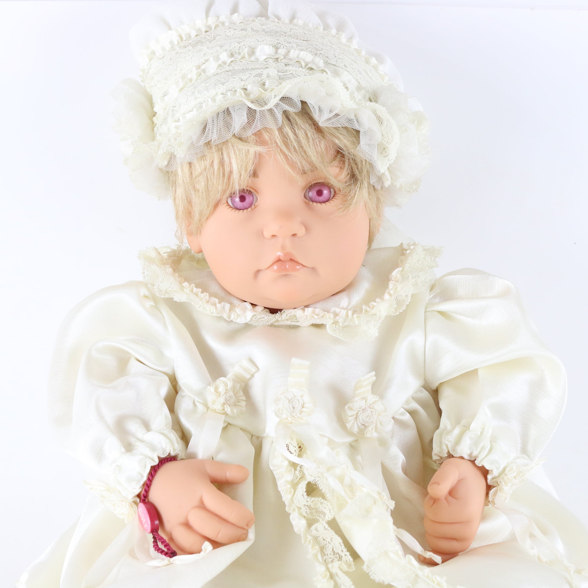 Gotz White Dress & Cowl Girl Large 20" Vinyl Baby Doll
