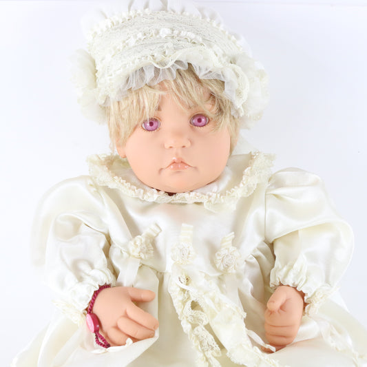 Gotz White Dress & Cowl Girl Large 20" Vinyl Baby Doll