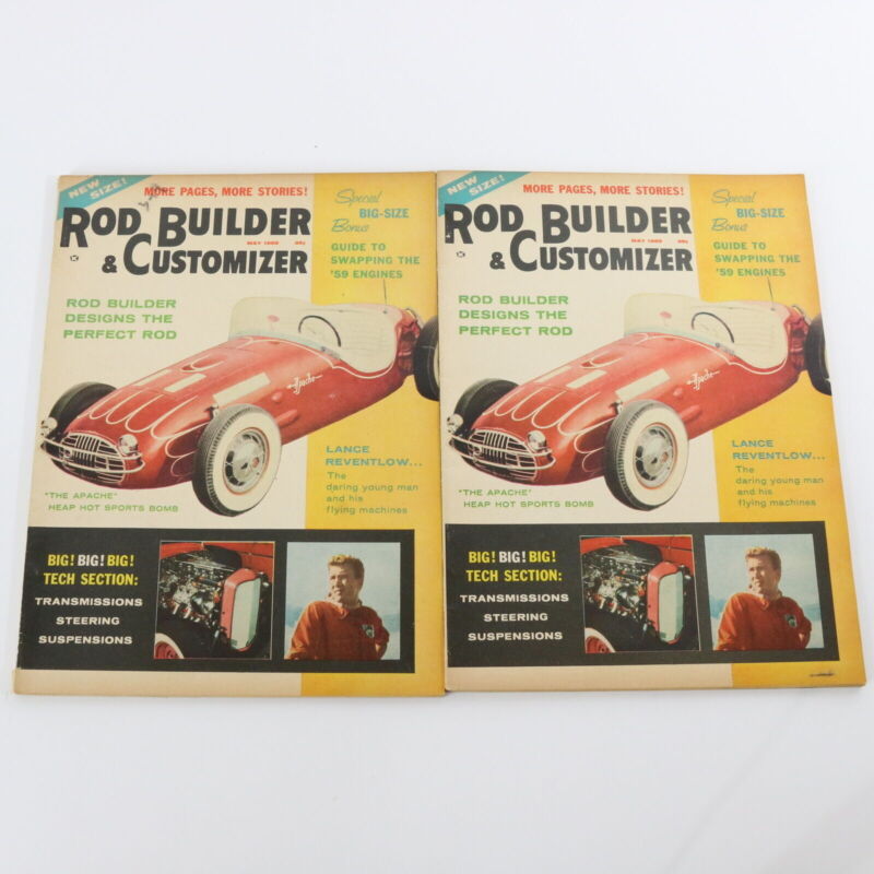 Lot Of 2 Rod Builder & Customizer Designs Hot Rod Car Magazines May 1959