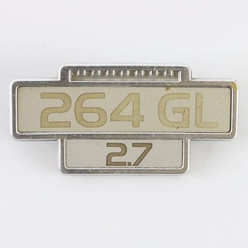  264GL 2.7 Volvo Sedan Fender Puc Side Emblem Badge 3.75"