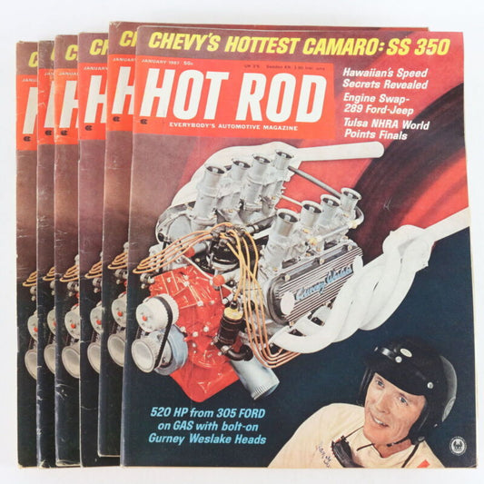 Lot Of 6 Hot Rod Camaro Ss 350 January 1967 Vintage Car Magazines