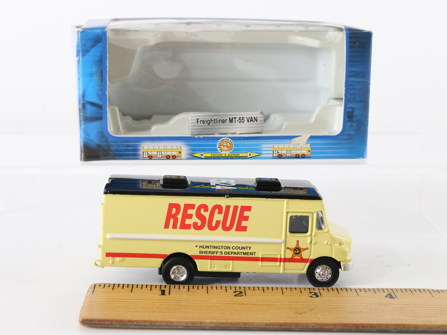 Freightliner Mt-55 Sheriff Rescue 524 Model Van Tins Toys 1:100 T455