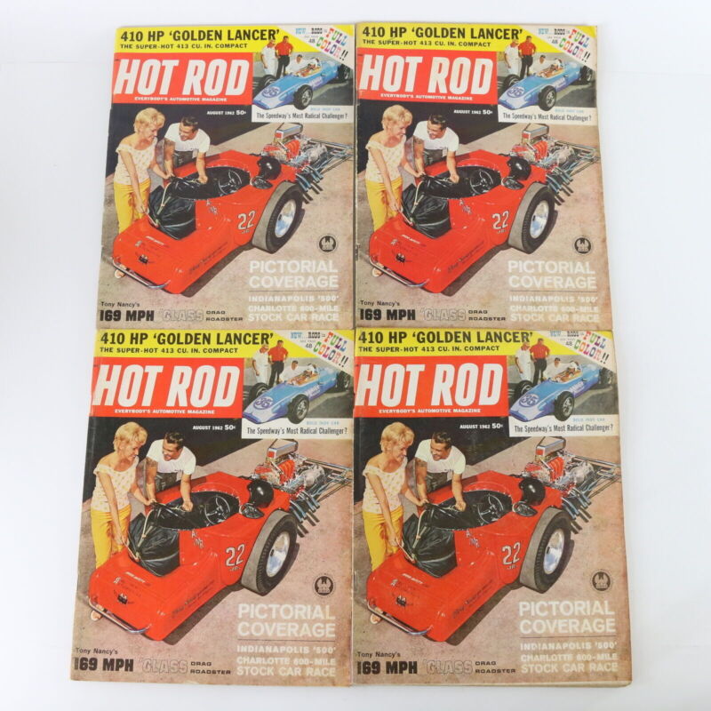 Lot Of 8 Hot Rod 410 Hp Golden Lancer Pictorial Aug 1962 Vintage Car Magazines