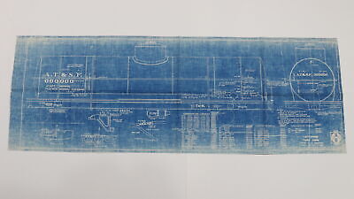 Santa Fe tank car lettering blueprint 1925