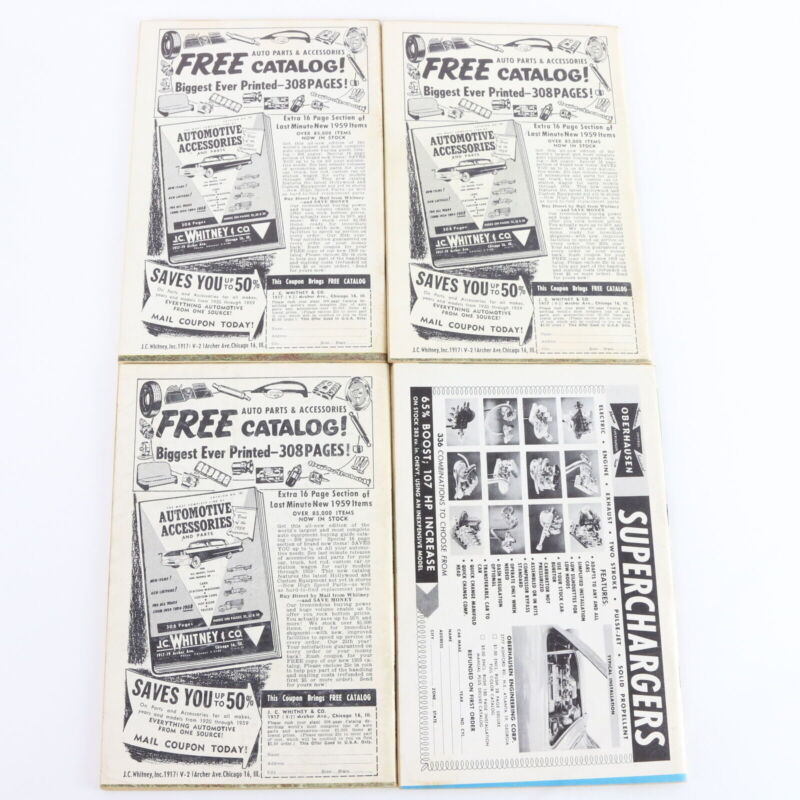 Lot Of 7 Car Speed & Style January & February 1959 Vintage Car Magazines