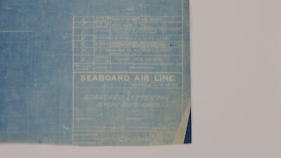 Seaboard Air Line Standard Lettering Steel Auto Car Blueprint C7-3248 1934 61.5"