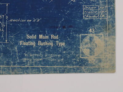 Santa Fe Solid Main Rod Floating Bushing Type Train Blueprint 1926 21"