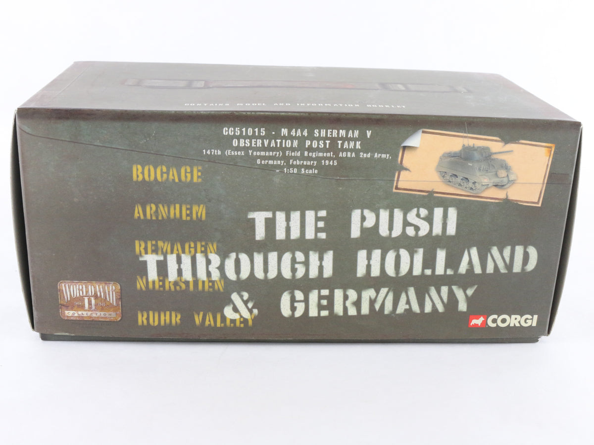 M4A4 Sherman V Observation Post Tank Germany 1945 Corgi 1:50 CC51015 Sealed
