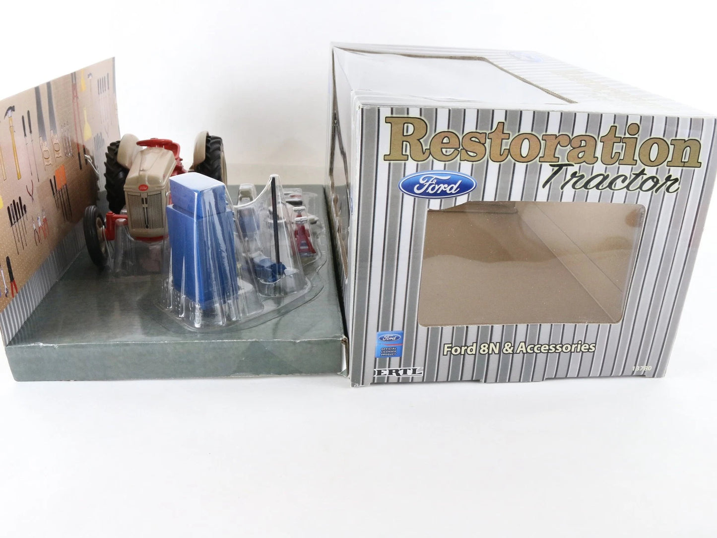 Ford 8N Restoration Tractor & Accessories Tan Red ERTL 1:16 Diecast Model 13780