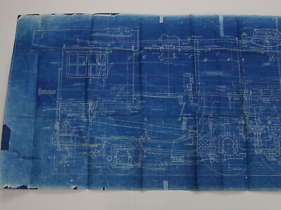 Illinois Central Locomotive Mountain Type Elevation Blueprint A50132 1936 94"