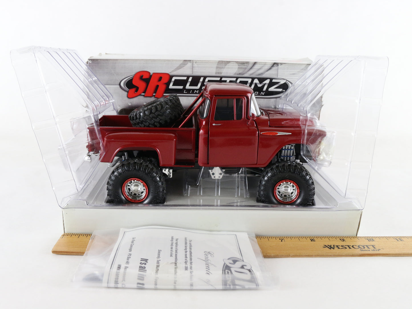 1957 Chevy Pick Up Truck Candy Apple Red So Real Concepts 1:24 Model 10003-06