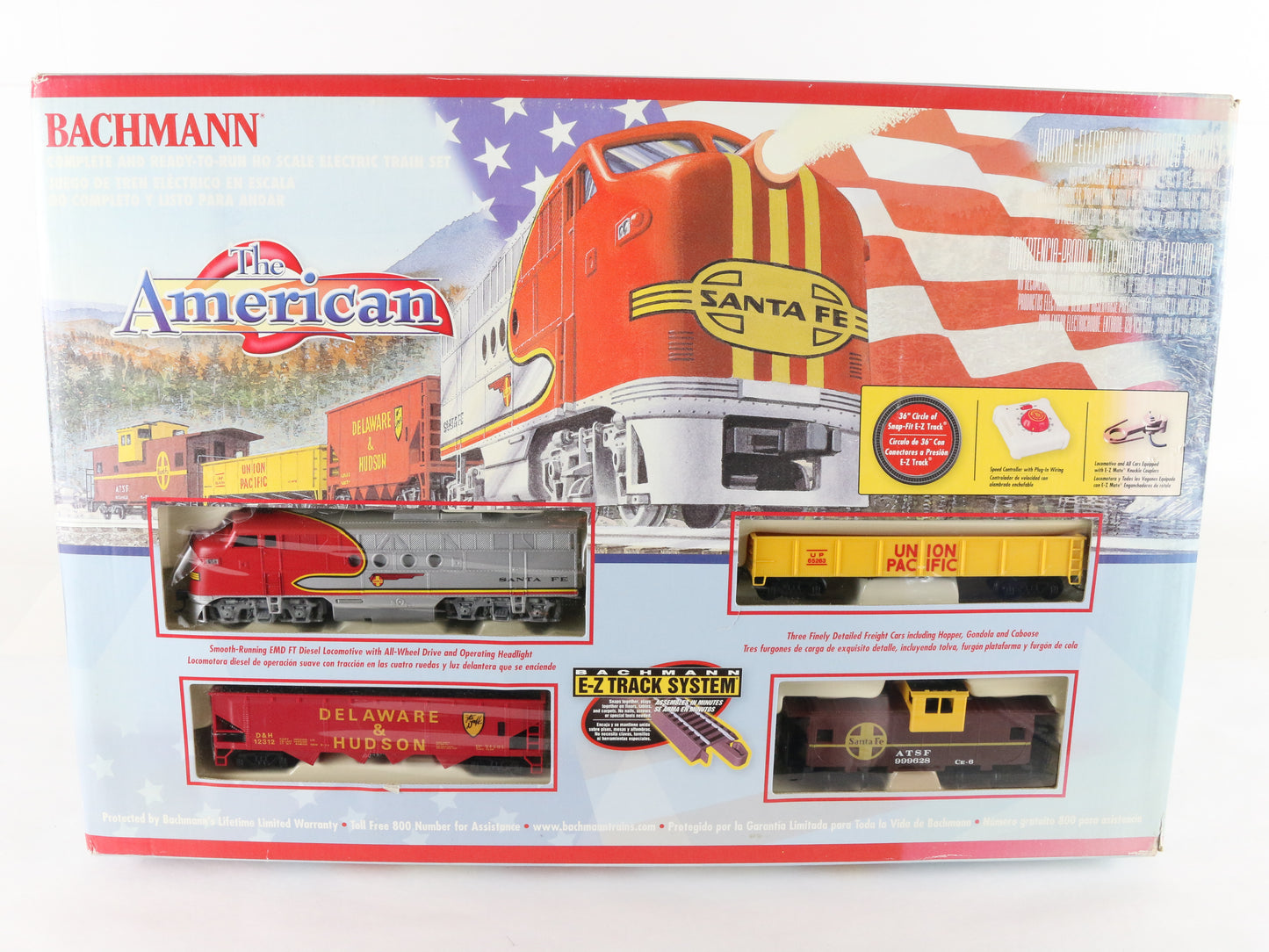 Bachmann HO 00653 The American Santa Fe Diesel Locomotive Train Set Unused