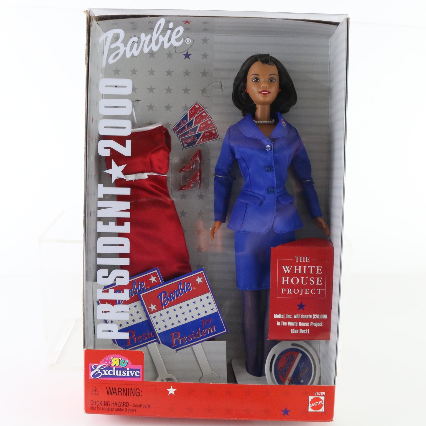 White House President 2000 Barbie Black Hispanic Brunette Toys R Us 26289