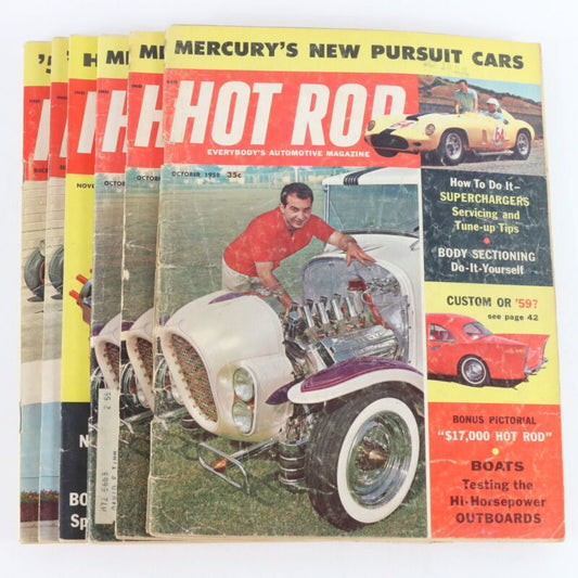 Lot Of 4 Hot Rod October November December 1958 Vintage Car Magazines