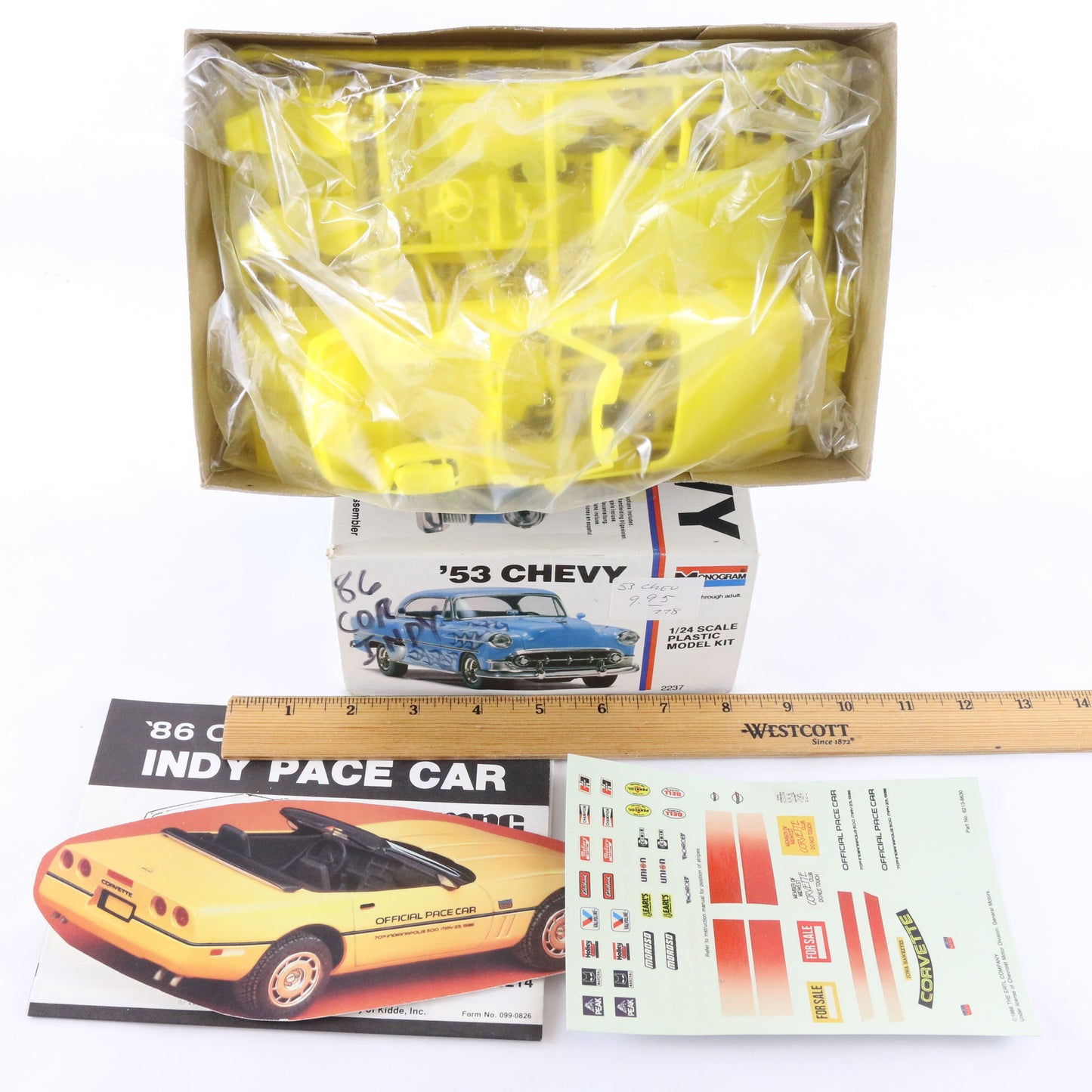 1986 '86 Chevy Corvette Indy Pace Car MPC 1:25 Model Kit 6214