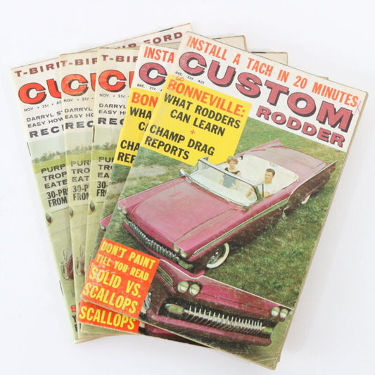 Lot Of 5 Custom Rodder November & December 1960 Vintage Car Magazines