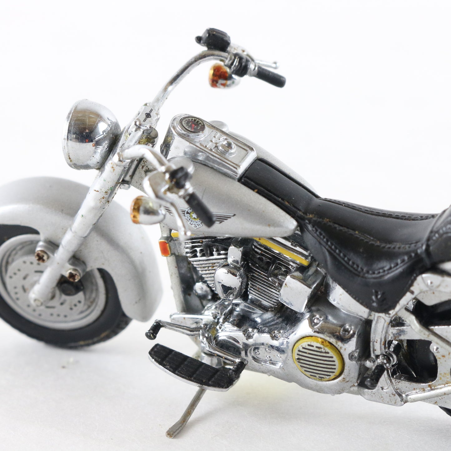 1990 Harley Davidson Fat Boy Gray Franklin Mint 1:24 Diecast Model Motorcycle