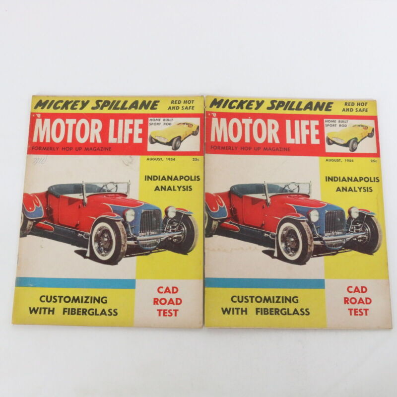 Lot Of 4 Motor Life Formerly Hop UP Vintage Car Magazines Aug Sep Nov 1954 25c