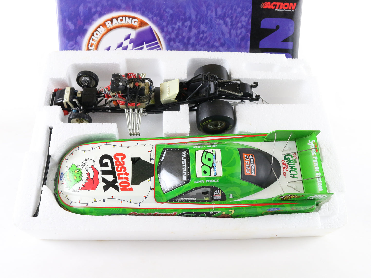 2001 Mustang Funny Car Grinch John Force Action 1:24 1 Of 10008 101011 LN