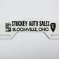 Stuckey Auto Sales Bloomville Ohio Plymouth Chrysler Motors 10��� License Topper