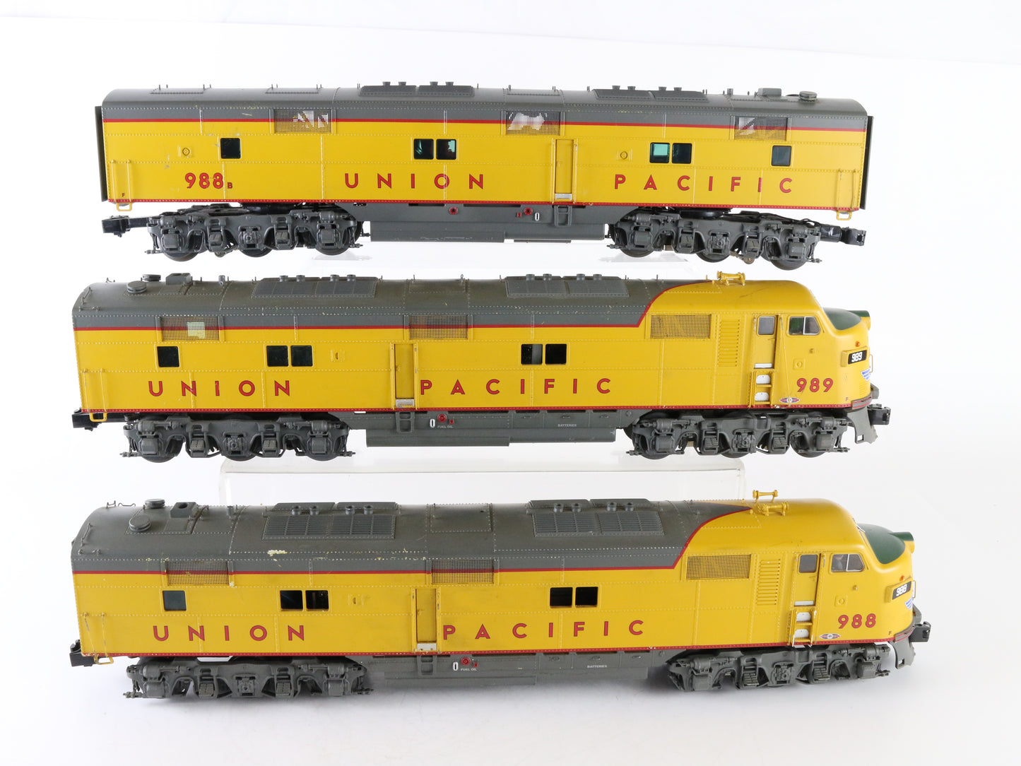 Lot Of 3 Lionel O Union Pacific 988 988b 989 E7 Diesel Locomotives 6-24574