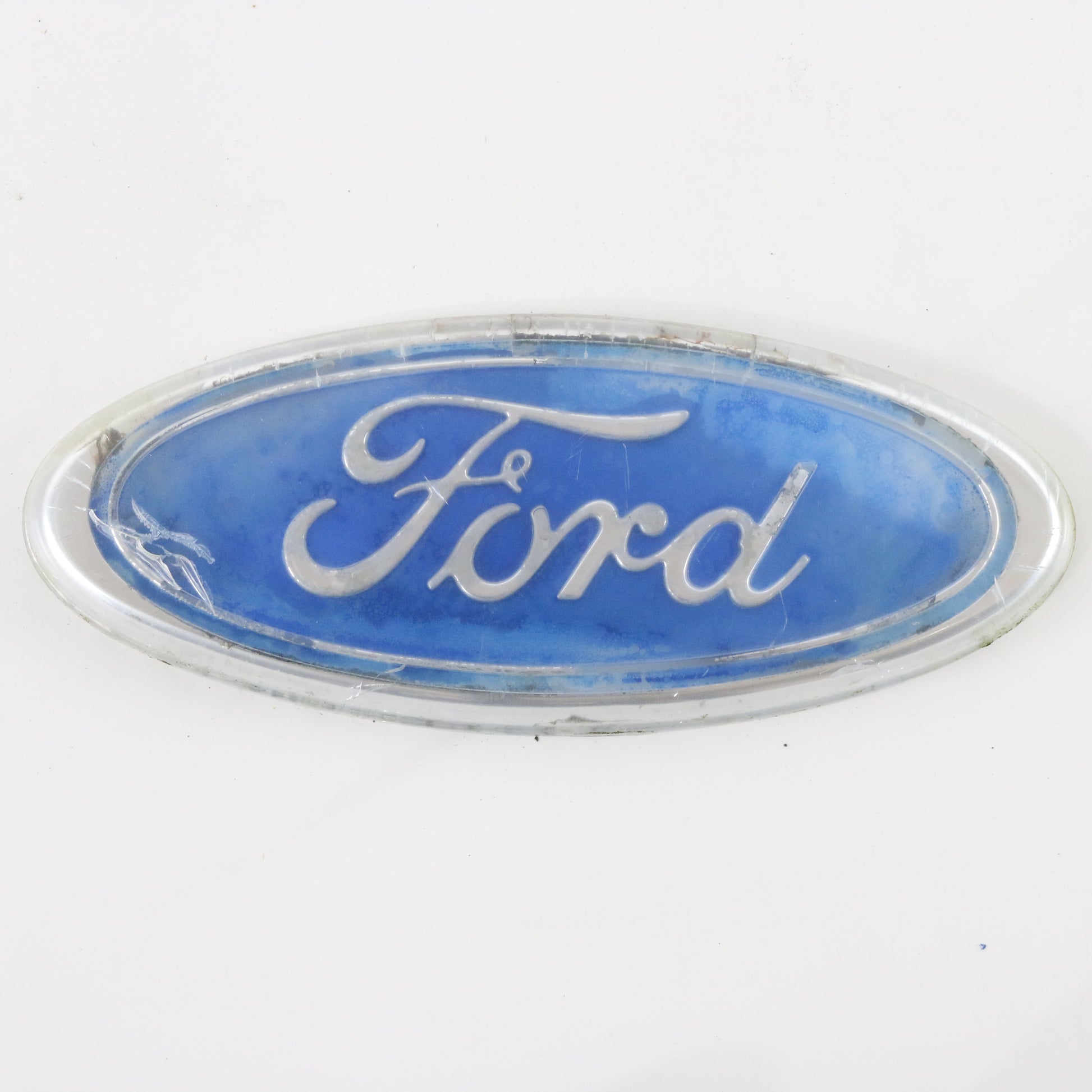 Oval Ford Truck Blue & Silver Plastic Nameplate Automobile Emblem