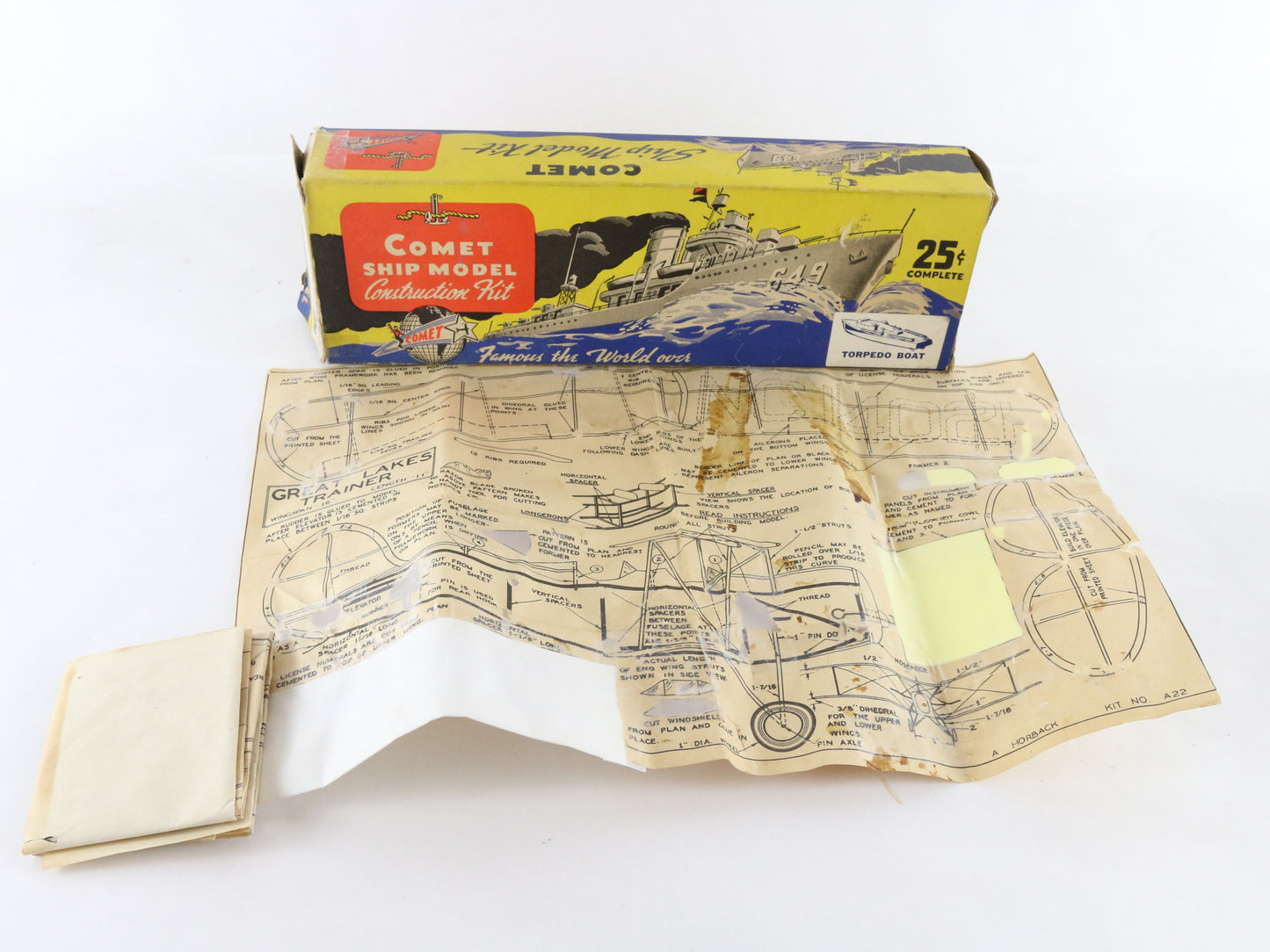 Torpedo Boat K8 Comet Ship Model Partially Assembled VINTAGE Wood Boat Kit