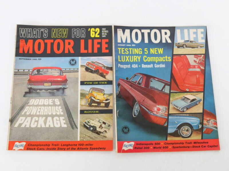 Lot Of 4 Motor Life Magazine Issues: August September October November 1961 35c