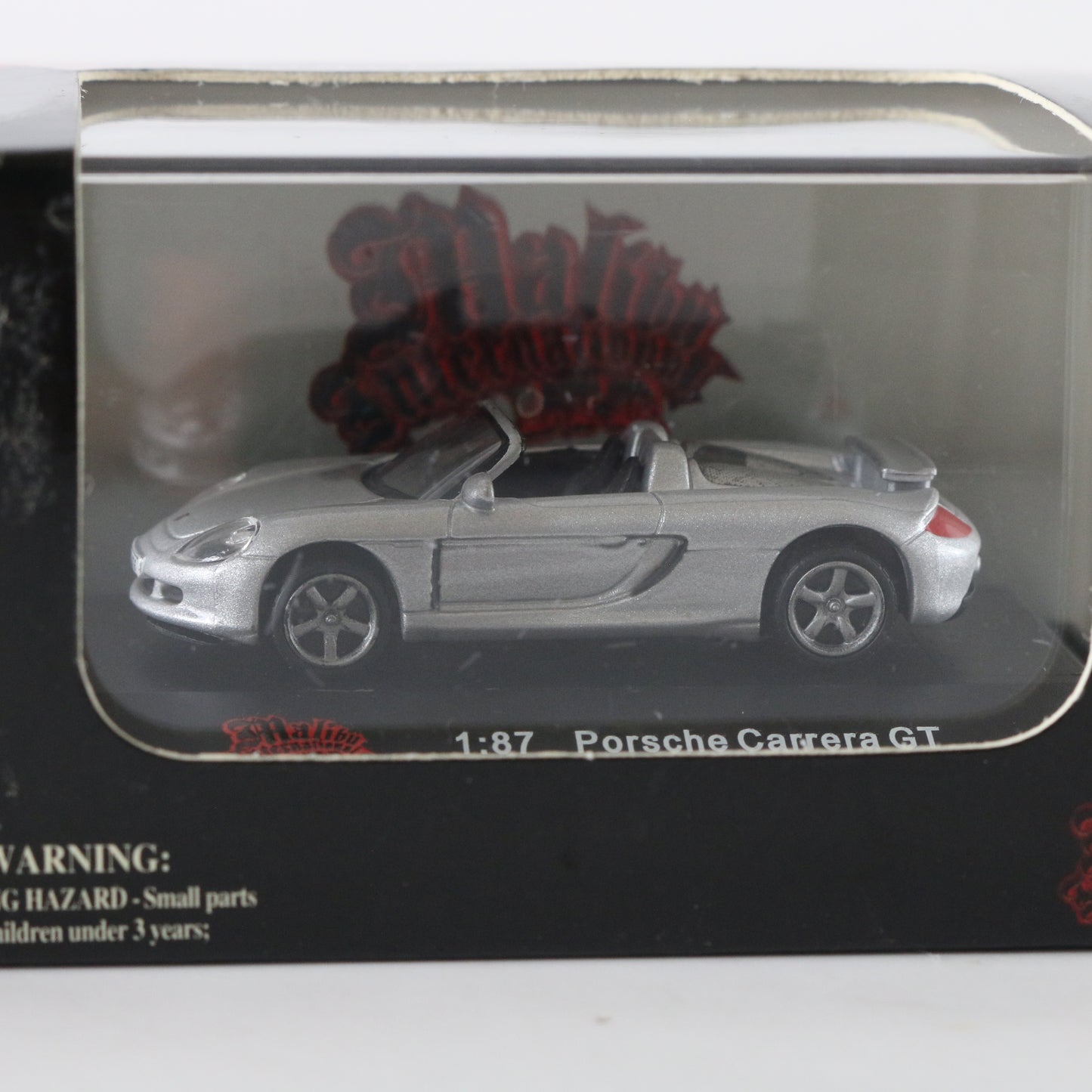 Porsche Carrera GT Silver Malibu Model Car HO Scale 1:87