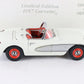 1957 Chevy Corvette Roadster White Black Limited Danbury Mint 1:24 Diecast #912