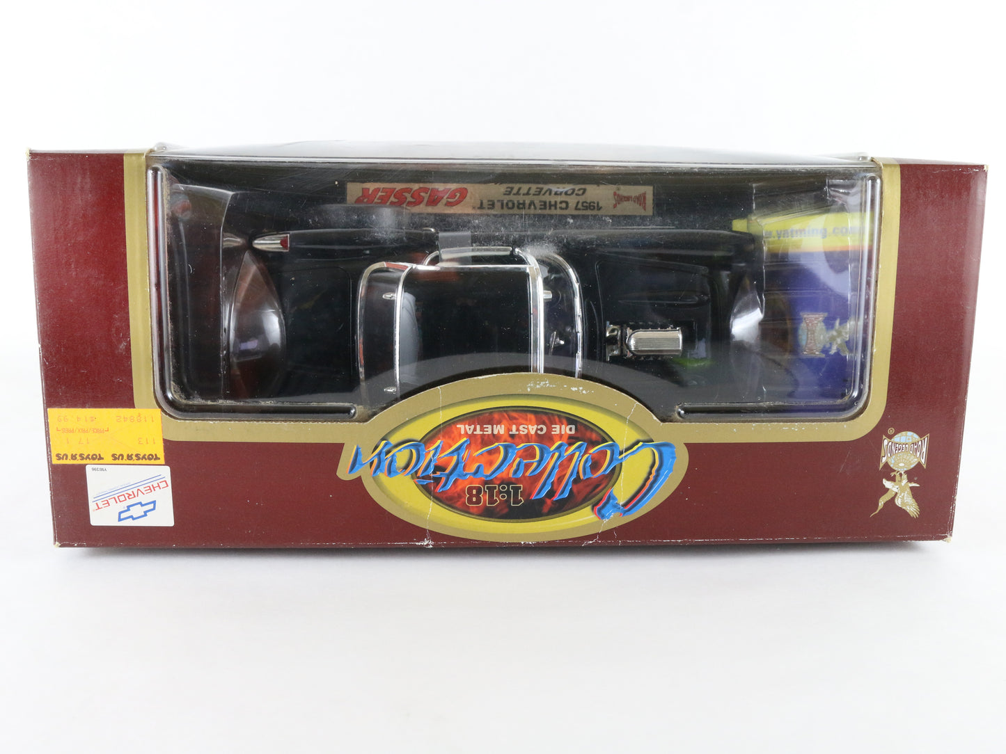 1957 Chevy Corvette Gasser Black W/ Flames Road Legends 1:18 Diecast Model 92019