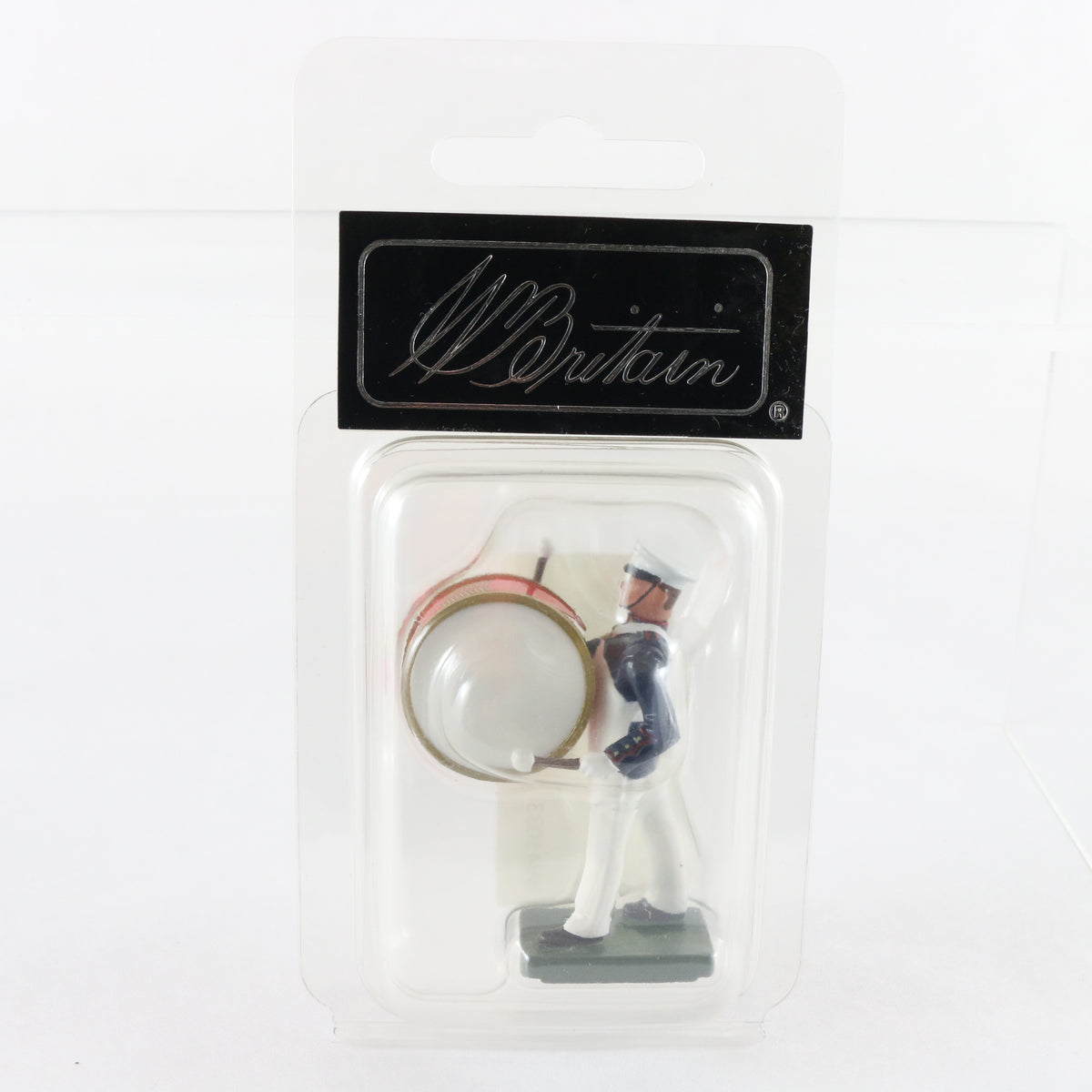 US Marine Bass Drummer Blue White Soldier Britains 1:32 43033 Metal Figure